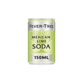 En 150 ml dåse Fever-Tree Sparkling Mexican Lime med en lysegrøn etiket, sort tekst og en diskret træillustration i baggrunden.